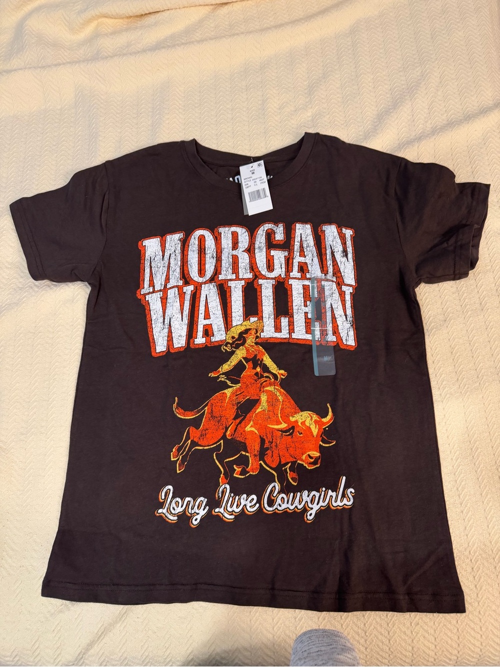 NWT- Morgan Wallen Brown Graphic Tee - 'Long Live Cowgirls'